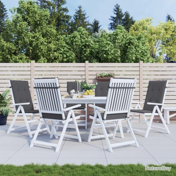 Coussins de chaise de � dossier haut lot de 6 anthracite