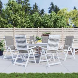 Coussins de chaise de &agrave; dossier haut lot de 6 gris tissu