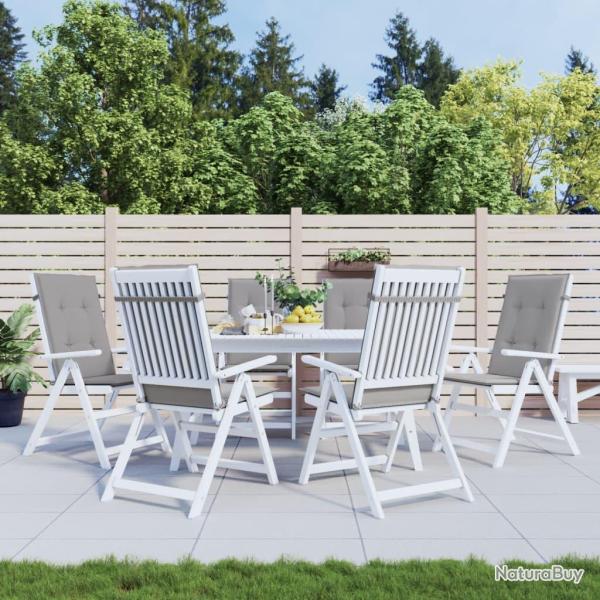 Coussins de chaise de � dossier haut lot de 6 gris tissu