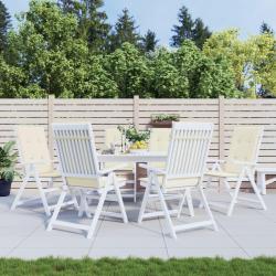 Coussins de chaise de dossier haut lot de 6 cr&egrave;me tissu