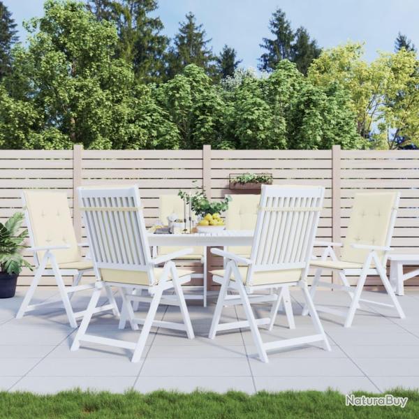 Coussins de chaise de dossier haut lot de 6 cr�me tissu