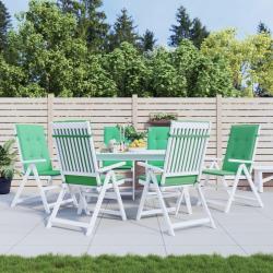 Coussins de chaise de &agrave; dossier haut lot de 6 vert tissu