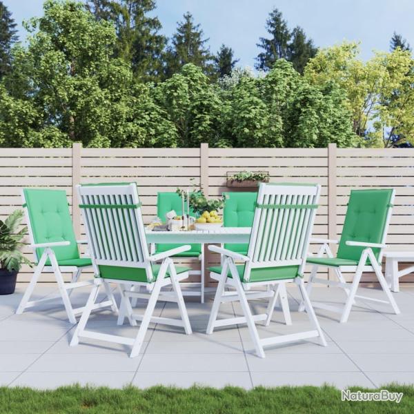 Coussins de chaise de � dossier haut lot de 6 vert tissu
