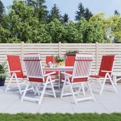 Coussins de chaise de dossier haut lot de 6 rouge tissu