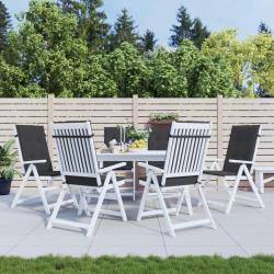 Coussins de chaise de &agrave; dossier haut lot de 6 noir tissu