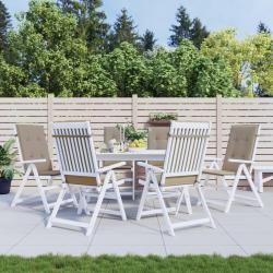 Coussins de chaise de dossier haut lot de 6 taupe tissu