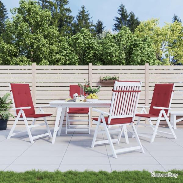Coussins de chaise de � dossier haut lot de 4 bordeaux