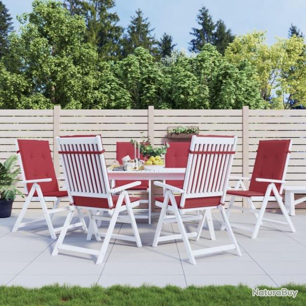 Coussins de chaise de � dossier haut lot de 6 bordeaux