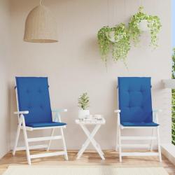 Coussins de chaise de &agrave; dossier haut lot de 2 bleu royal