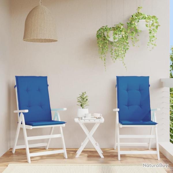 Coussins de chaise de � dossier haut lot de 2 bleu royal