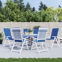 Coussins de chaise de &agrave; dossier haut lot de 6 bleu royal