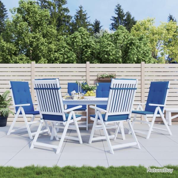 Coussins de chaise de � dossier haut lot de 6 bleu royal