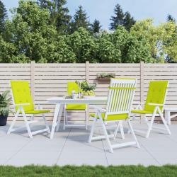 Coussins de chaise de &agrave; dossier haut lot de 4 vert vif