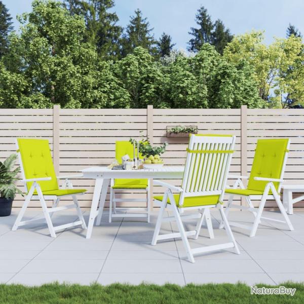 Coussins de chaise de � dossier haut lot de 4 vert vif