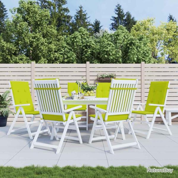 Coussins de chaise de � dossier haut lot de 6 vert vif
