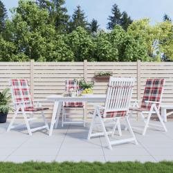 Coussins de chaise dossier haut lot de 4 carreaux rouges