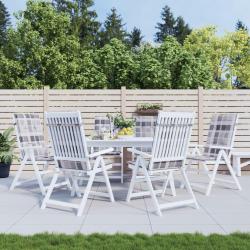 Coussins de chaise &agrave; dossier haut lot de 6 carreaux gris