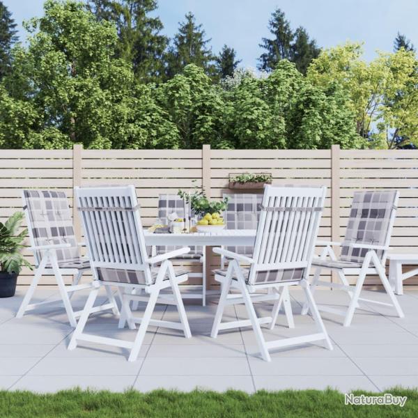 Coussins de chaise � dossier haut lot de 6 carreaux gris