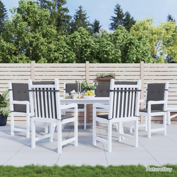 Coussins de chaise de � dossier bas lot de 6 anthracite