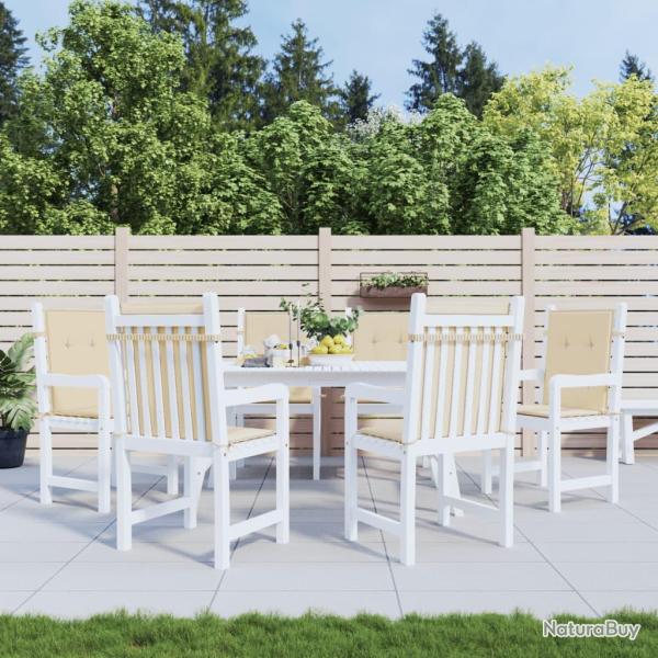 Coussins de chaise de � dossier bas lot de 6 beige