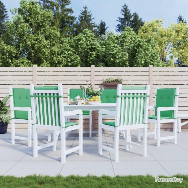 Coussins de chaise de � dossier bas lot de 6 vert