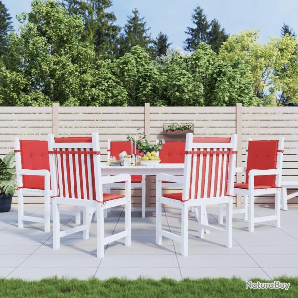 Coussins de chaise de � dossier bas lot de 6 rouge