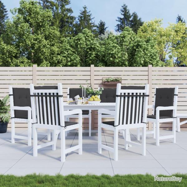 Coussins de chaise de � dossier bas lot de 6 noir