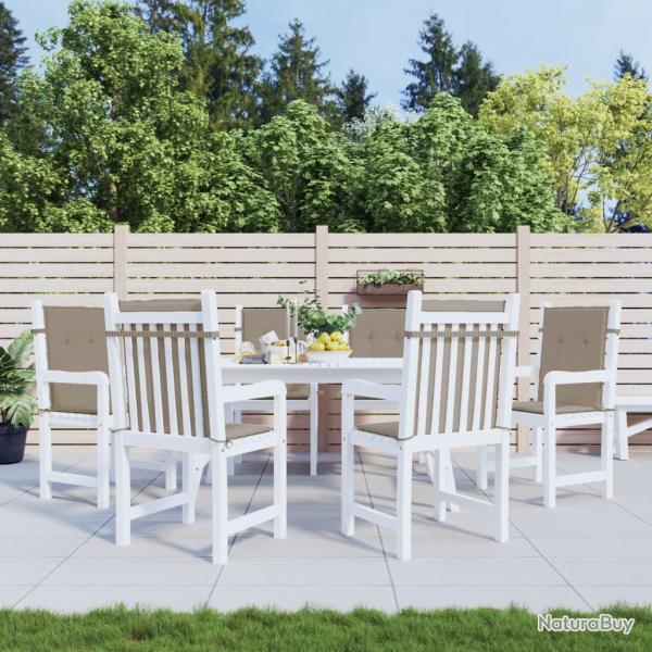 Coussins de chaise de � dossier bas lot de 6 taupe