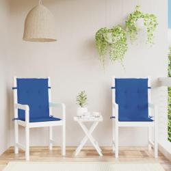 Coussins de chaise de &agrave; dossier bas lot de 2 bleu royal