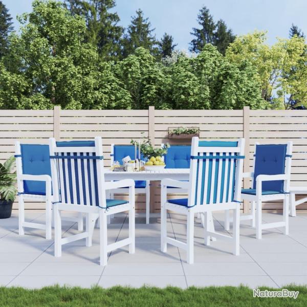 Coussins de chaise de � dossier bas lot de 6 bleu royal