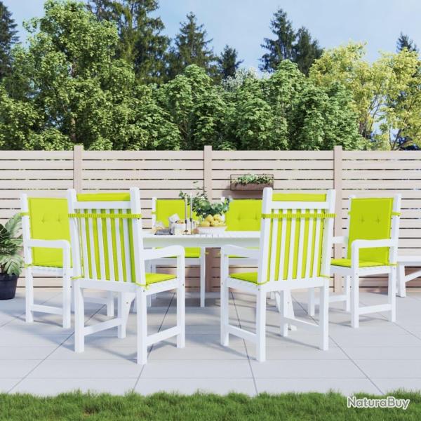 Coussins de chaise de � dossier bas lot de 6 vert vif