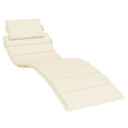 Coussin de chaise longue cr&egrave;me 186x58x4 cm tissu oxford