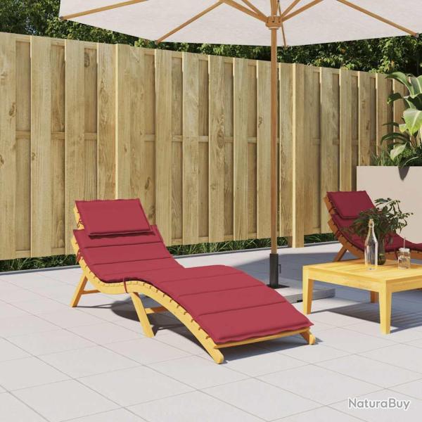 Coussin de chaise longue rouge bordeaux 186x58x4cm tissu oxford