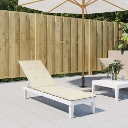 Coussin de chaise de terrasse cr&egrave;me (75+105)x50x4 cm