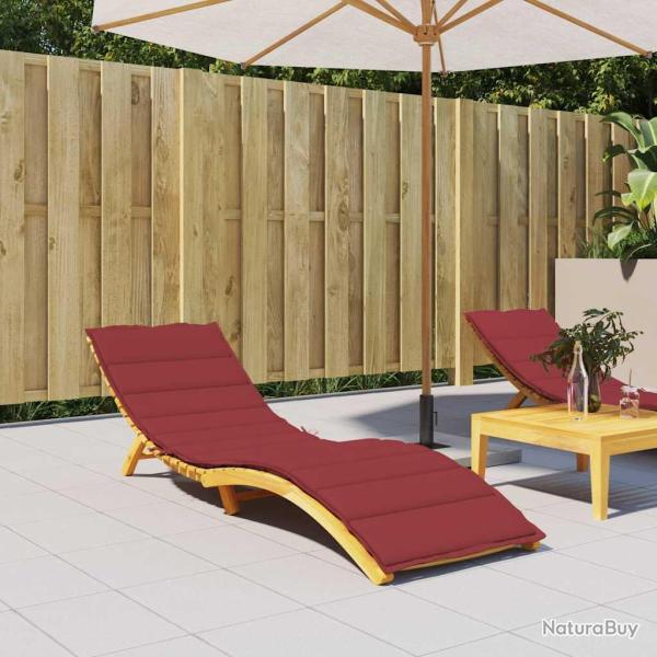 Coussin de chaise longue rouge bordeaux 200x70x3cm tissu oxford