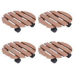 Chariots &agrave; plantes 4 pcs Marron &Oslash;30x7,5 cm WPC