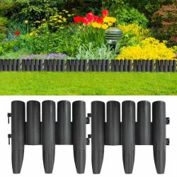 Bordures de pelouse 36 pcs Anthracite 10 m PP