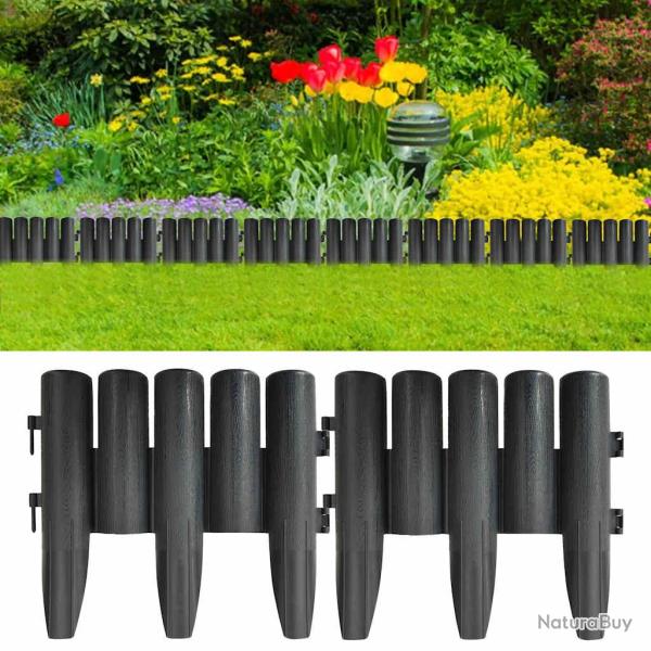 Bordures de pelouse 36 pcs Anthracite 10 m PP