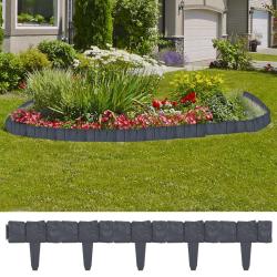Cl&ocirc;ture de Aspect de pierre 41 pcs Plastique 10 m