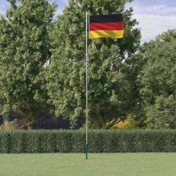 Drapeau de l'Allemagne et m&acirc;t 6,08 m Aluminium
