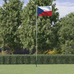 Drapeau tch&egrave;que et m&acirc;t 6,08 m Aluminium
