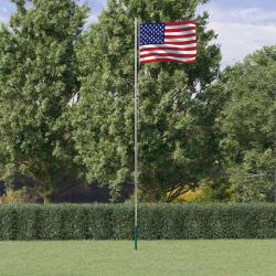 Drapeau des &Eacute;tats-Unis et m&acirc;t 6,08 m Aluminium