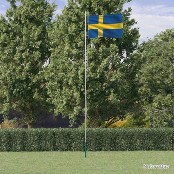 Drapeau de la Su�de et m�t 6,08 m Aluminium