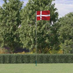 Drapeau du Danemark et m&acirc;t 5,5 m Aluminium