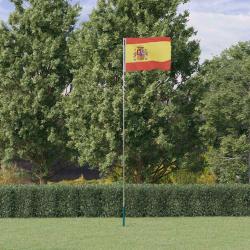 Drapeau de l'Espagne et m&acirc;t 5,5 m Aluminium