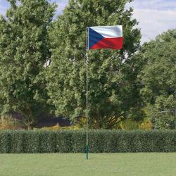 Drapeau tch&egrave;que et m&acirc;t 5,5 m Aluminium