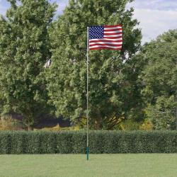 Drapeau des &Eacute;tats-Unis et m&acirc;t 5,5 m Aluminium