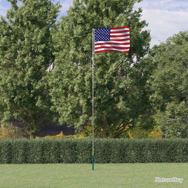Drapeau des �tats-Unis et m�t 5,5 m Aluminium