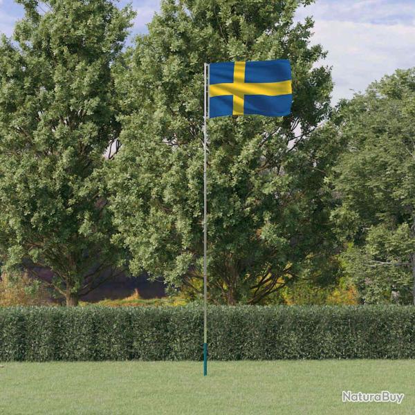 Drapeau de la Su�de et m�t 5,5 m Aluminium
