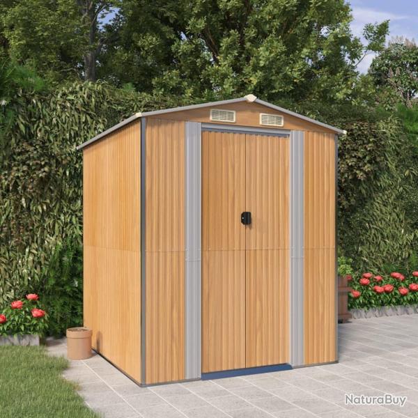 Abri de Marron clair 192x191x223 cm M�tal galvanis�